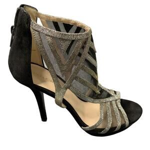 Pelle Moda Reada Caged Stiletto Heels Black 8